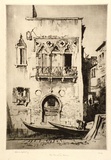 Artist: LINDSAY, Lionel | Title: An old Venetian house | Date: 1926 | Technique: drypoint, printed in brown ink with plate-tone, from one plate | Copyright: Courtesy of the National Library of Australia