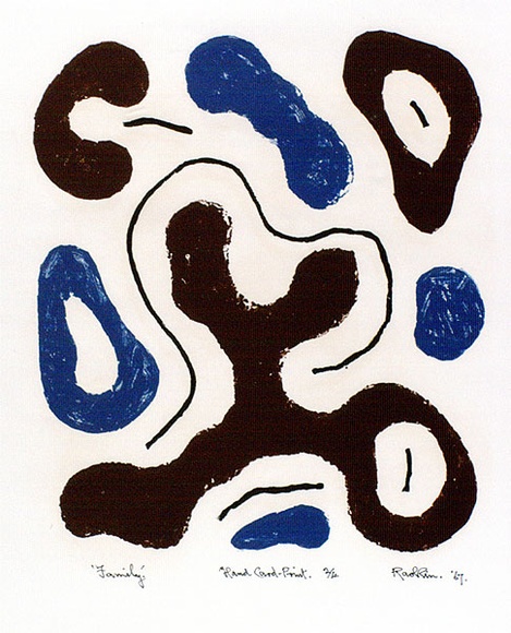 Artist: HAWKINS, Weaver | Title: Family | Date: 1967 | Technique: card-cut, printed in colour, from multiple blocks | Copyright: The Estate of H.F Weaver Hawkins Artist: HAWKINS, Weaver | Title: Family | Date: 1967 | Technique: card-cut, printed in colour, from multiple blocks | Copyright: The Estate of H.F Weaver Hawkins