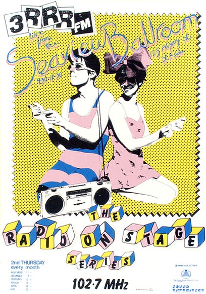 Artist: Denton, Mark. | Title: Radio on stage. | Date: November 1982 | Technique: screenprint, printed in colour, from multiple stencils