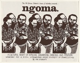 Artist: MACKINOLTY, Chips | Title: The All African Students Union of Australia present Ngoma. A cultural night of African drumming, dancing and fashion. | Date: 1976 | Technique: screenprint, printed in black ink, from one stencil