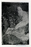 Artist: WILLIAMS, Fred | Title: Pregnant woman | Date: 1955-56 | Technique: etching, aquatinkt, drypoint, deep etch, flat biting printed with plate-tone | Copyright: © Fred Williams Estate