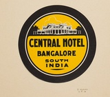 Artist: Burdett, Frank. | Title: Label: Central Hotel, Bangalore, South India. | Date: 1928 | Technique: lithograph, printed in colour, from multiple stones [or plates]