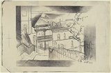 Artist: Jack, Kenneth. | Title: Agar Steps, Millers Point, Sydney | Date: 1953, March 24 | Technique: lithograph, printed in black ink, from one zinc plate | Copyright: © Kenneth Jack. Licensed by VISCOPY, Australia