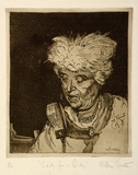 Artist: Hunter, William. | Title: Lady for a Day | Date: 1962 | Technique: etching and aquatint, printed in brown ink with plate-tone, from one plate