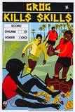 Artist: REDBACK GRAPHIX | Title: Grog kills skills [football] | Date: 1988 | Technique: screenprint, printed in colour, from four stencils | Copyright: © Marie McMahon. Licensed by VISCOPY, Australia