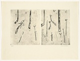 Artist: WILLIAMS, Fred | Title: Ferns diptych. Number 1 | Date: 1971 | Technique: aquatint, foul biting, flat biting, engraving, etching, roulette, electric hand engraving tool, printed in black ink, from two plates | Copyright: © Fred Williams Estate