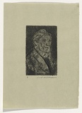 Artist: WILLIAMS, Fred | Title: Merchant seaman. Number 2 | Date: 1955-56 | Technique: etching, aquatint, engraving and rough biting, printed in black ink, from one zinc plate | Copyright: © Fred Williams Estate