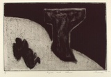 Artist: Lee, Graeme. | Title: Figure and column | Date: 1989 | Technique: etching, aquatint and sugarlift, printed in black ink with plate-tone, from one plate