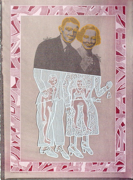 Artist: HANRAHAN, Barbara | Title: Mother and Father | Date: 1977 | Technique: screenprint, printed in colour, from five stencils