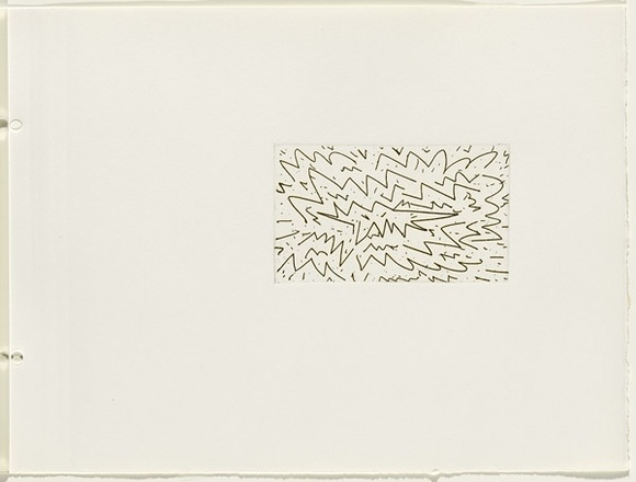 Artist: JACKS, Robert | Title: not titled [abstract linear composition]. [leaf 26 : recto] | Date: 1978 | Technique: etching, printed in black ink, from one plate
