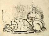 Artist: Grieve, Robert. | Title: Figure study | Date: 1954 | Technique: lithograph printed in colour, from two stones