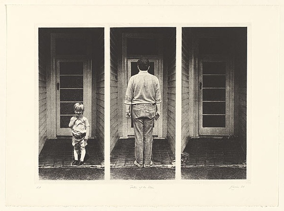 Artist: EWINS, Rod | Title: Father of the Man. | Date: 1984, August | Technique: photo-etching and aquatint, printed in black ink, from one plate Artist: EWINS, Rod | Title: Father of the Man. | Date: 1984, August | Technique: photo-etching and aquatint, printed in black ink, from one plate