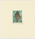 Artist: Robinson, William. | Title: Self-portrait with stunned mullet | Date: 1995 | Technique: lithograph, printed in colour, from multiple plates