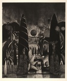 Artist: Quick, Ron. | Title: Fool's paradise II | Date: 1987 | Technique: etching, aquatint, roulette, scraping and burnishing, printed in black ink, from one plate