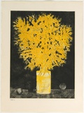 Artist: GRIFFITH, Pamela | Title: First of August, Wattle Day | Date: 1980 | Technique: etching, soft ground, sugar lift, aquatint, burnishing printed in colour from two zinc plates | Copyright: © Pamela Griffith