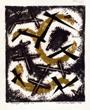 Artist: Hawkins, Weaver. | Title: Counterpoint | Date: 1961 | Technique: linocut, printed in colour, from multiple blocks | Copyright: The Estate of H.F Weaver Hawkins