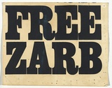 Artist: UNKNOWN | Title: Free Zarb | Date: (1970's) | Technique: screenprint, printed in dark blue, from one stencil