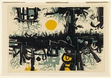 Artist: Salkauskas, Henry. | Title: Behind is always the Sun | Date: 1962 | Technique: linocut, printed in colour, from three blocks | Copyright: © Eva Kubbos