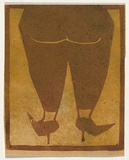 Artist: Bell, George.. | Title: (Bottom, legs and high heels). | Technique: linocut, printed in black ink, from two blocks