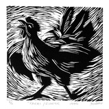 Artist: Lindsay (Sale), Joe. | Title: Karai / Rooster | Date: 1995 | Technique: woodcut, printed in black ink, from one block