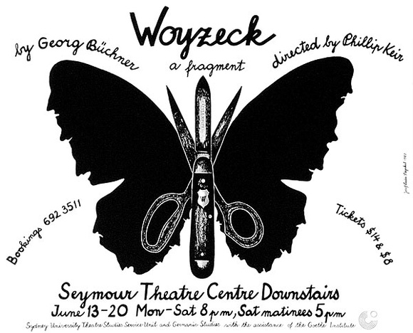 Artist: Stejskal, Josef Lada. | Title: Wayzeck a fragment by Georg Buchner, directed by Phillip Keir ... Seymour Theatre Centre Downstairs | Date: 1987 | Technique: offset-lithograph, printed in black ink, from one plate
