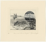 Artist: GRIFFITH, Pamela | Title: Monument to French Navigators | Date: 1987 | Technique: hardground-etching, aquatint and burnishing, printed in black ink, from one copper plate | Copyright: © Pamela Griffith