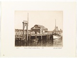 Artist: PLATT, Austin | Title: Ferry wharf, Watson's Bay | Date: 1981 | Technique: etching, printed in black ink, from one plate