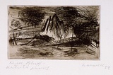 Artist: Barwell, Geoff. | Title: Red Bluff. | Date: 1953 | Technique: etching and drypoint, printed in sepia ink with plate-tone, from one plate