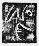 Artist: Hawkins, Weaver. | Title: Whither? | Date: 1961 | Technique: linocut, printed in black ink, from one block | Copyright: The Estate of H.F Weaver Hawkins