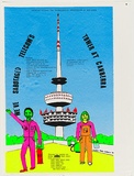 Artist: LUCIFOIL POSTER COLLECTIVE | Title: We've sabotaged Telecom's Tower at Canberra | Date: 1980 | Technique: screenprint, printed in colour, from six stencils
