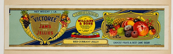 Artist: Burdett, Frank. | Title: Label: Victoree jams and jellies. | Date: (1930) | Technique: lithograph, printed in colour, from multiple stones [or plates]