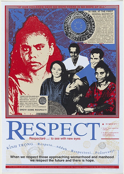 Artist: Jordan, Teresa. | Title: Respect | Date: 1994 | Technique: screenprint, printed in colour, from seven stencils
