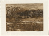 Artist: GRIFFITH, Pamela | Title: Como Hotel | Date: 1981 | Technique: etching, aquatint printed in brown ink, from one zinc plate | Copyright: © Pamela Griffith