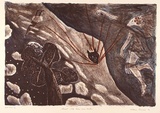 Artist: Robinson, William. | Title: Sunset with diver and bathers | Date: 1990 | Technique: lithograph, printed in colour, from four stones