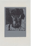 Artist: WALKER, Murray | Title: Old Bill. | Date: 1964 | Technique: woodcut, printed in warm grey and black ink, from two blocks