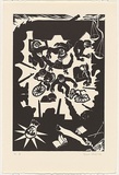 Artist: White, Susan Dorothea. | Title: Massacre | Date: 1989 | Technique: woodcut, printed in black ink, from one block