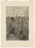 Artist: WILLIAMS, Fred | Title: Gum trees in landscape, Lysterfield | Date: 1965-66 | Technique: etching, aquatint, sugar aquatint and drypoint, printed in black ink, from one copper plate | Copyright: © Fred Williams Estate