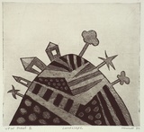 Artist: Marshall, John. | Title: Landscape | Date: 1989 | Technique: etching, printed in black ink, from one plate
