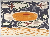 Artist: Bowen, Dean. | Title: Flying pie | Date: 1991 | Technique: lithograph, printed in colour, from multiple stones