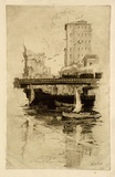 Artist: Bull, Norma C. | Title: Batman's landing. | Date: 1935 | Technique: etching, aquatint and burnishing, printed in black ink, from one plate
