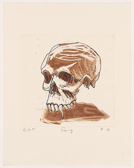 Artist: Quilty, Ben. | Title: Fang. | Date: 2005 | Technique: etching and aquatint, printed in brown ink, from one plate