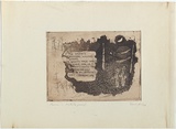 Artist: Barwell, Geoff. | Title: Poem. | Date: 1954 | Technique: etching and aquatint, printed in sepia ink with plate-tone, from one plate