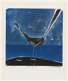 Artist: Ratas, Vaclovas. | Title: Lagoon bird | Date: 1965 | Technique: woodcut, printed in colour, from two blocks in blue and black inks