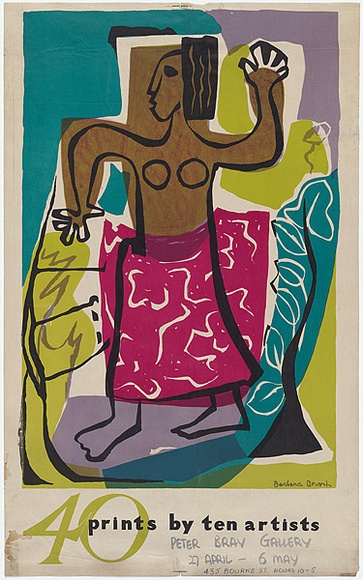 Artist: Brash, Barbara. | Title: Forty prints by ten artists. | Date: 1954 | Technique: lithograph, printed in colour, from multiple stones;  additional text in brush and guarche