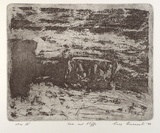 Artist: Anceschi, Eros. | Title: Sea and cliffs | Date: 1988 | Technique: etching and aquatint, printed in black ink from copper plate
