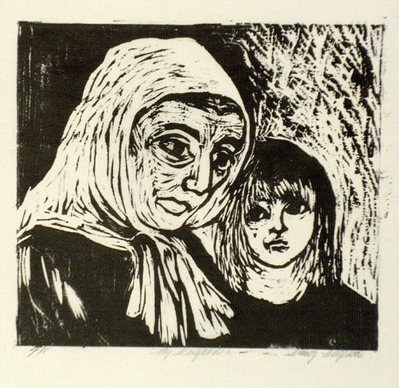 Artist: Clifton, Nancy. | Title: My neighbour 2. | Date: 1979 | Technique: woodcut, hand-printed in black ink, from one block