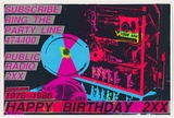Artist: Megalo International Screenprinting Collective. | Title: Poster: Happy birthday 2XX, 1976-1986 | Date: 1986 | Technique: screenprint, printed in colour, from multiple stencils