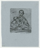 Artist: WILLIAMS, Fred | Title: Italian man | Date: 1955-56 | Technique: etching, engraving and drypoint, printed in black ink, from one copper plate | Copyright: © Fred Williams Estate