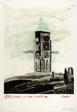 Artist: Moore, Mary. | Title: Oxo Tower, outside Blackfriars | Date: 1980 | Technique: lithograph, printed in colour, from five plates, etching printed in black ink, from one plate | Copyright: © Mary Moore