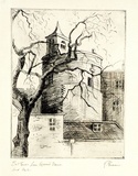 Artist: EWINS, Rod | Title: Queens Stairs, Tower of London. | Date: 1963 | Technique: etching, printed in black ink, from one plate